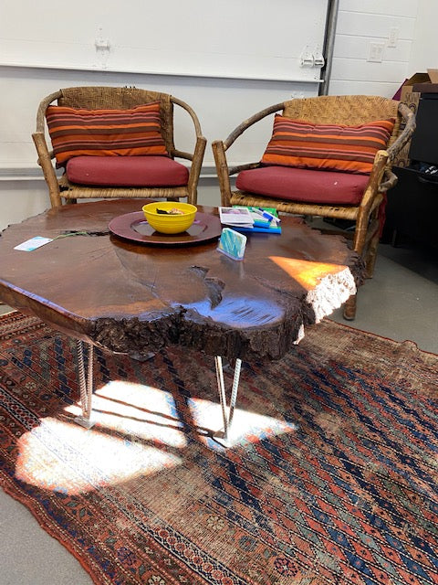 Hickory Coffee Table with Hairpin Legs
