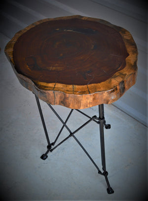 Exotic Wood Live Edge Side Table