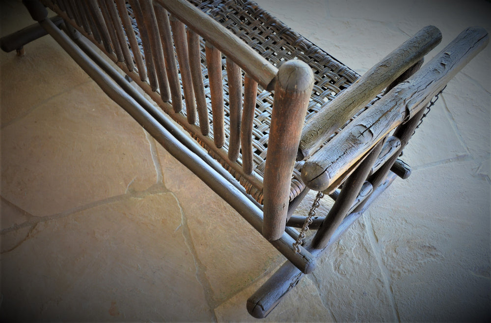Vintage Old Hickory Style Love Seat Glider