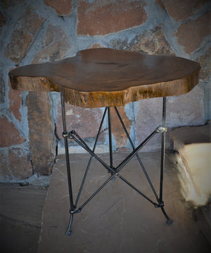 Live Edge Marblewood Side Table